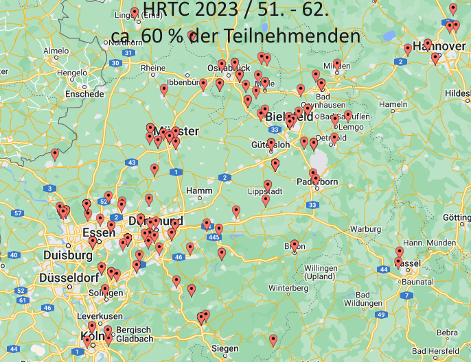 Haller Rasentennis Cup 2023 - Die Region aus der ca. 60 % der Teilnehmenden kommen.