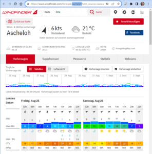 Freitag - 0945 h | Wettervorhersage: Windfinder - Wetterstation: Ascheloh (Luftlinie 4 km)