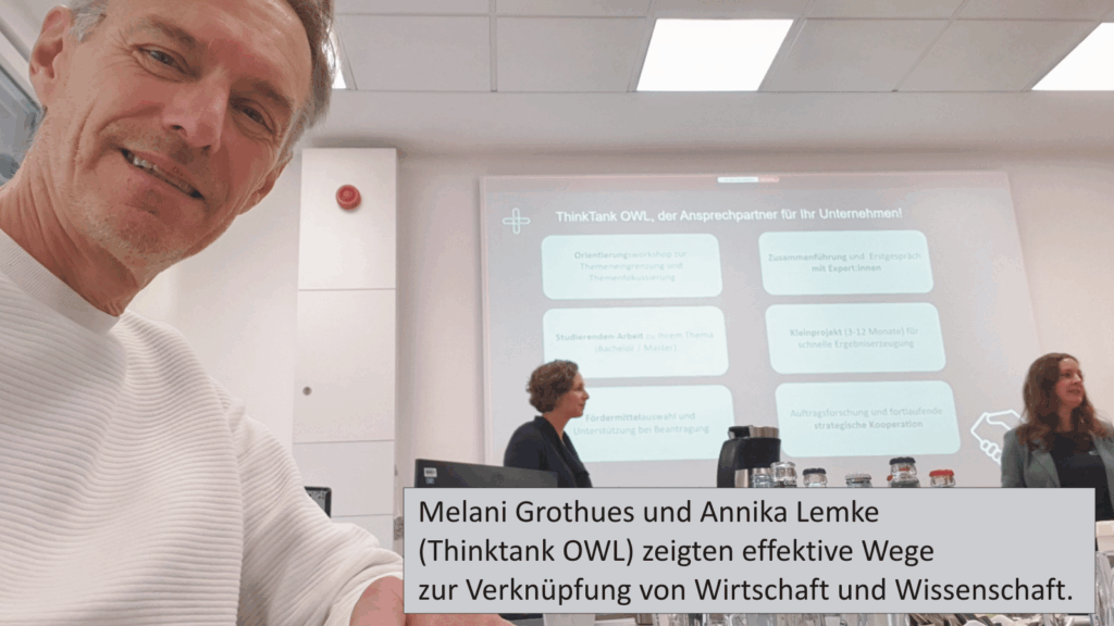 Der Thinktank OWL agiert hierbei als entscheidender "Dolmetscher" und "Hub", der den Wissenstransfer und die gemeinsame Projektentwicklung maßgeblich erleichtert. Ein besonders interessanter Punkt, der von beiden Referentinnen hervorgehoben wurde, war die Nutzung der Forschungszulage.