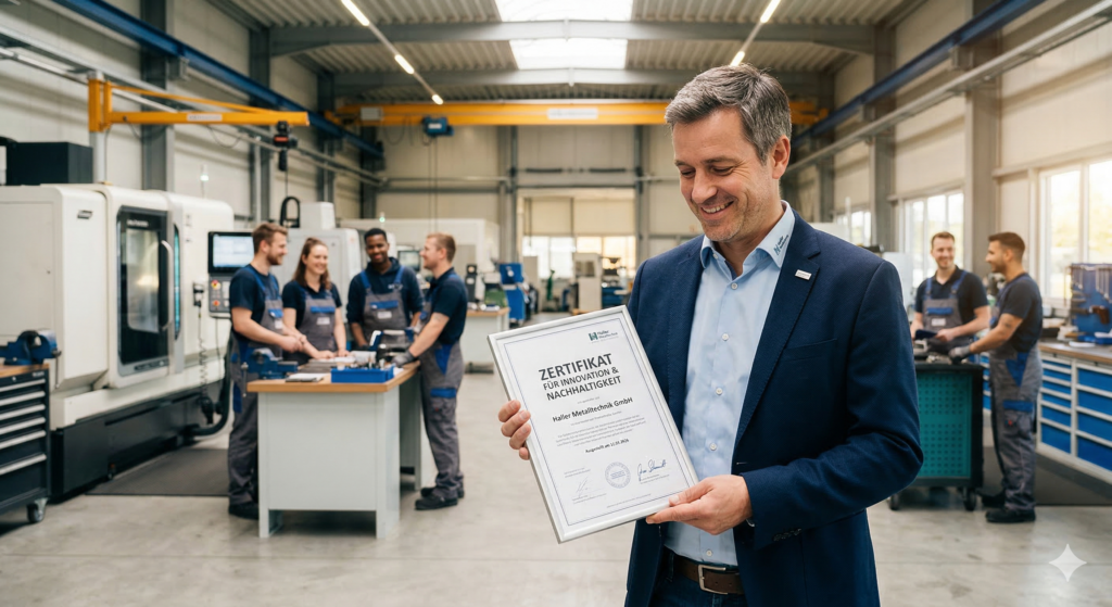 Die Idee hat weitere Erfolge für den Betrieb gebracht. Hier in Verbindung von Innovation und Nachhaltigkeit. Bild: Gemini-generiert / Composing MT MARKETEER