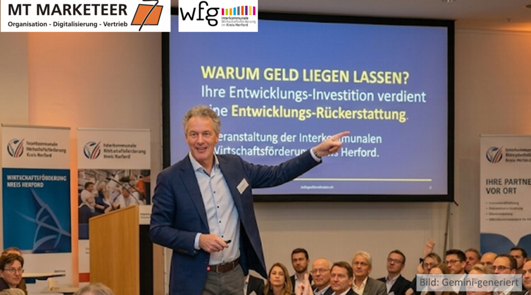 Viele Unternehmer denken bei dem Wort „Forschung“ sofort an weiße Laborkittel und Universitäten. Doch wussten Sie, dass das Finanzamt eigentlich Ihre ganz alltägliche Entwicklungsarbeit meint? Hier erfahren Sie, wie Sie bares Geld für Ihre Innovationen zurückbekommen. Bild: Gemini-generiert / Composing MT MARKETEER